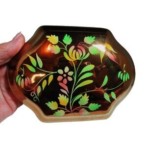 Vintage Wade England Bronze Gold Lustre Ware Covered Trinket Box
